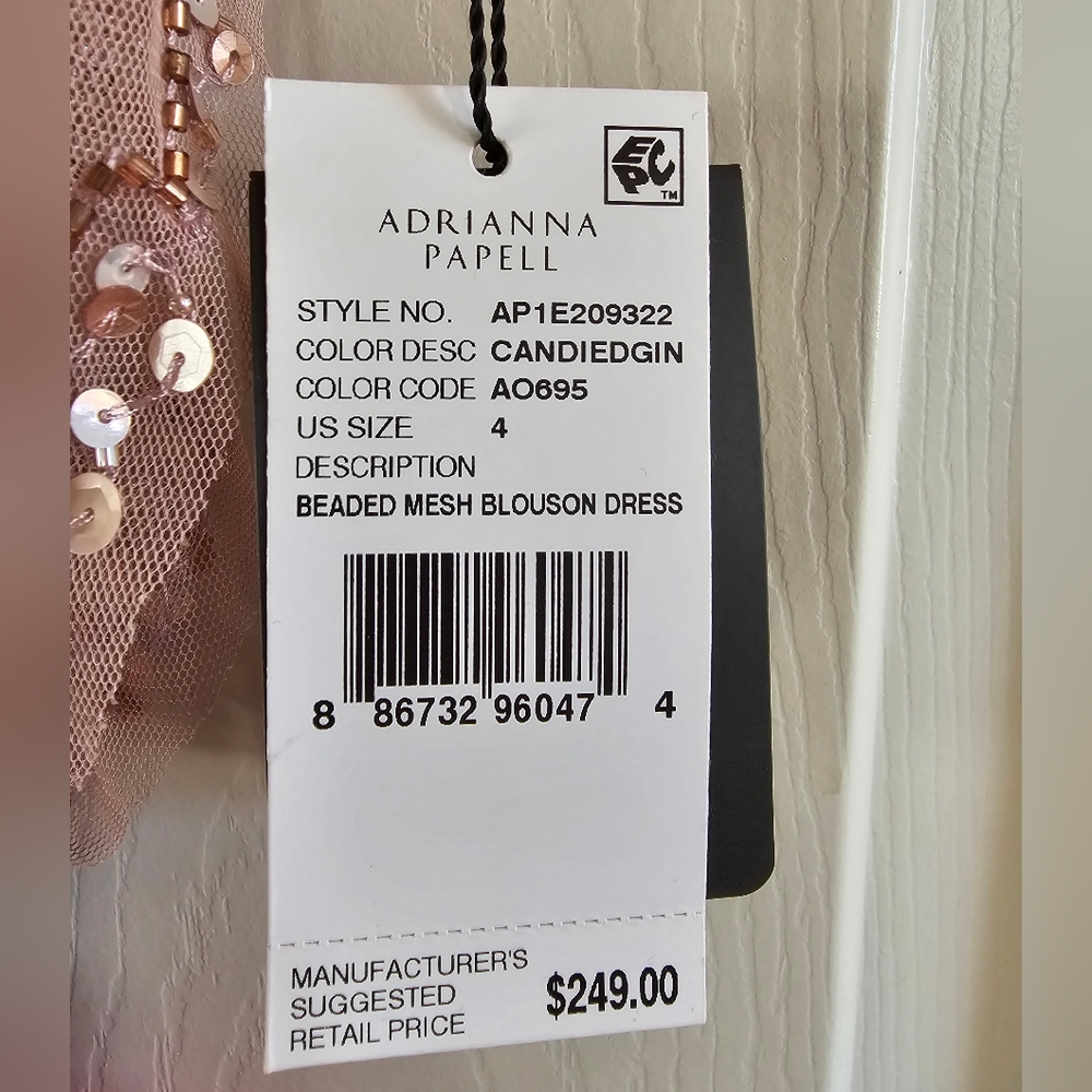 NWT Adrianna Papell Beaded Blouson Dress sz 4 - Picture 10 of 10